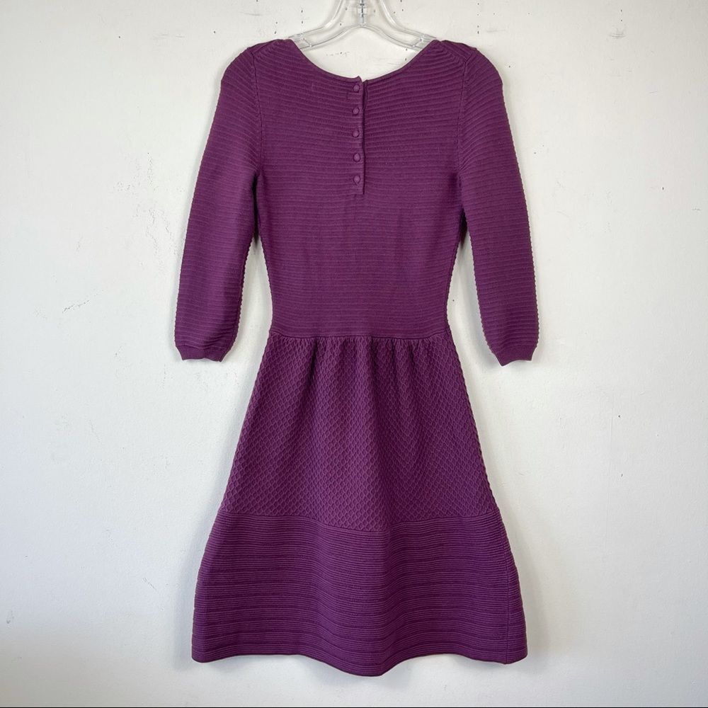 Boden libby textured sweater knit dress 4 purple plum warm fall preppy Wh552 - Picture 7 of 16